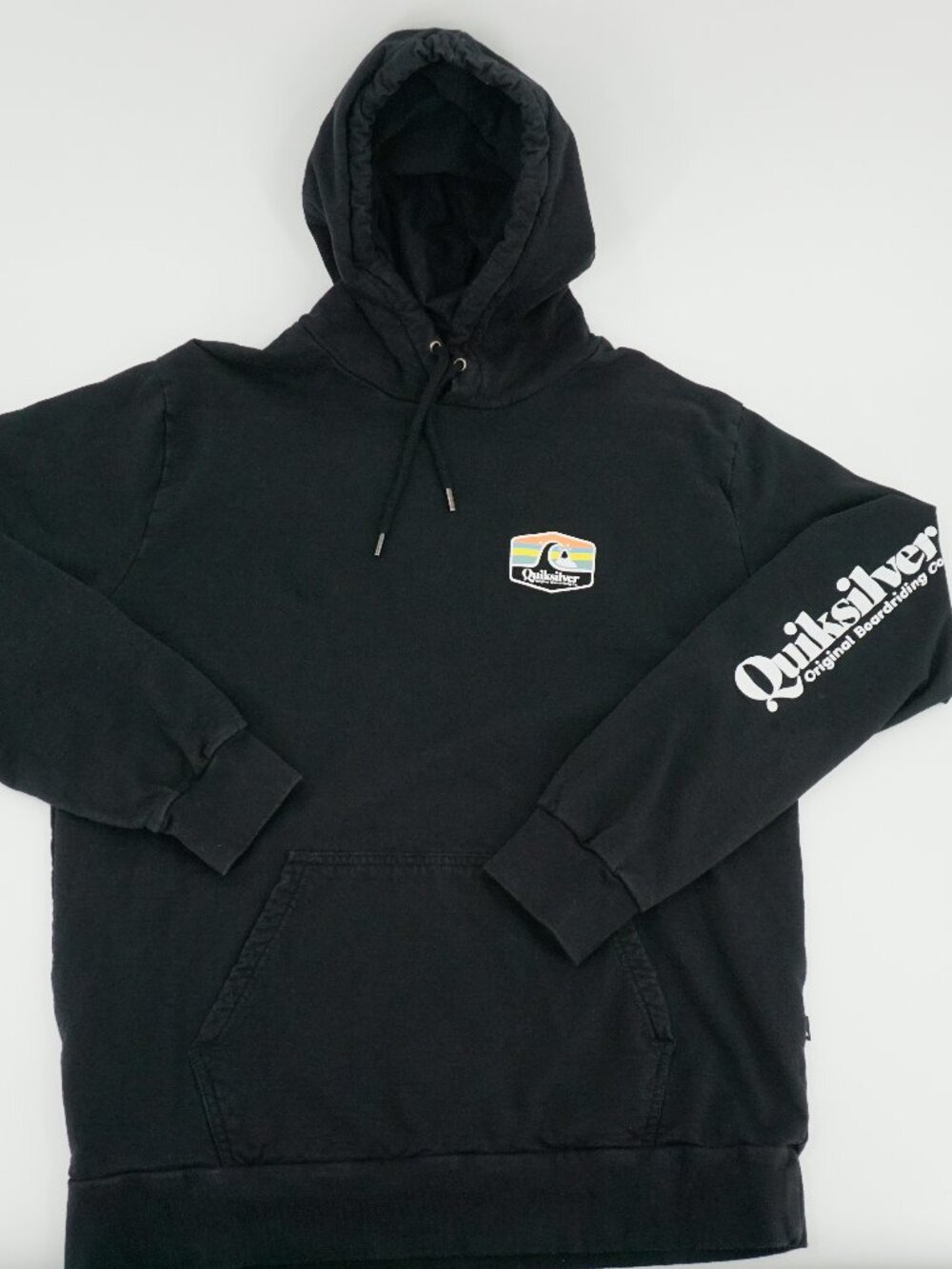 Quiksilver Original Boarding Co. Pullover Hoodie Black Unisex Size Large